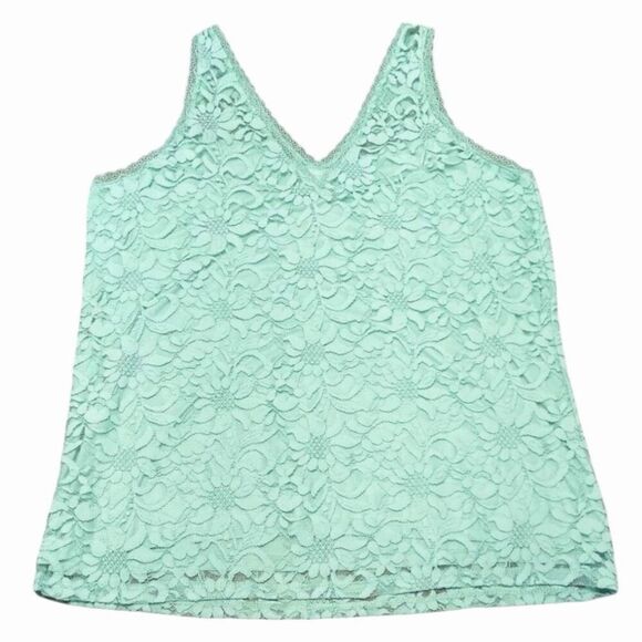 Torrid Mint Green Stretch Lace V-Neck Tank NWT - Picture 4 of 12